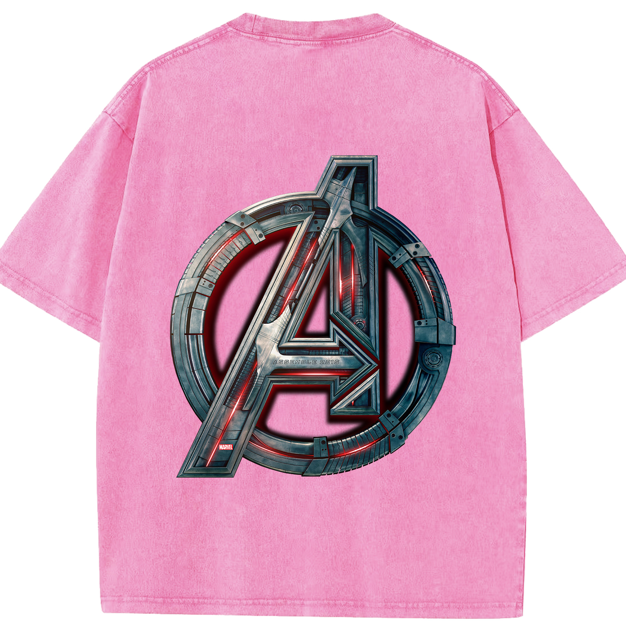 （画像用） アベンジャーズ The Avengers 綿100% ヴィンテージ風 半袖Tシャツ（背面プリント）